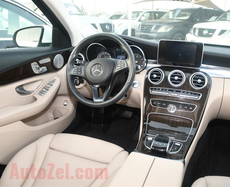 MERCEDES BENZ C300 MODEL 2015 - WHITE - 20,000 MILEAGE - V4 - CAR SPECS IS AMERICAN 