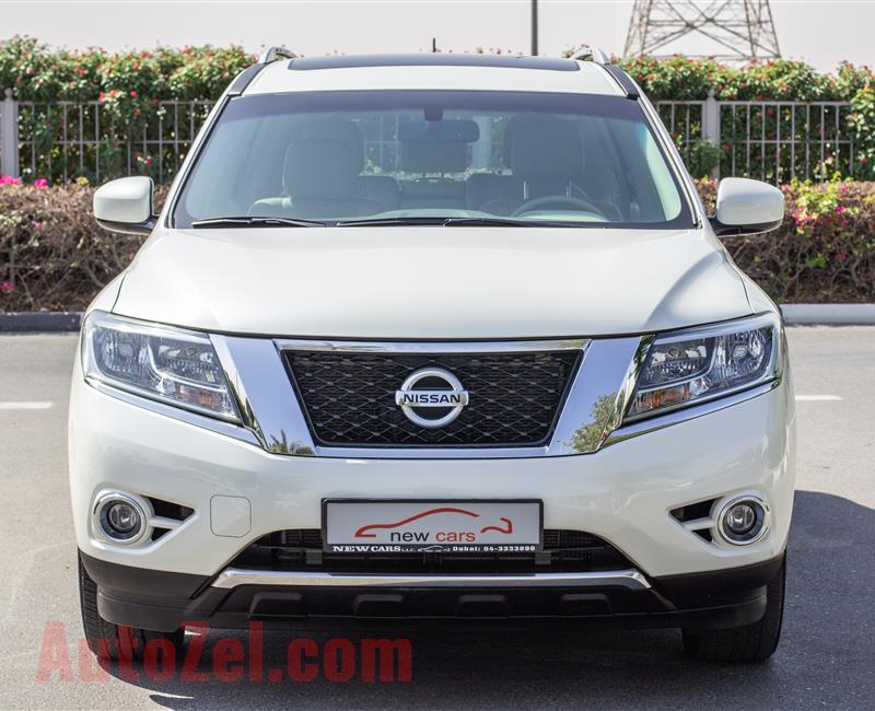 NISSAN PATHFINDER- 2015- WHITE- 105 196 KM- GCC SPECS