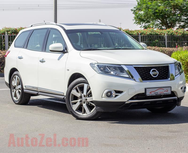 NISSAN PATHFINDER- 2015- WHITE- 105 196 KM- GCC SPECS