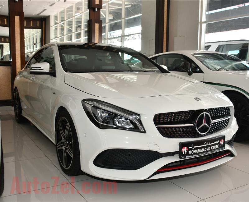 MERCEDES-BENZ CLA250- 2018- WHITE- 60 000 KM- GCC SPECS