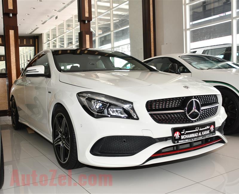 MERCEDES-BENZ CLA250- 2018- WHITE- 60 000 KM- GCC SPECS