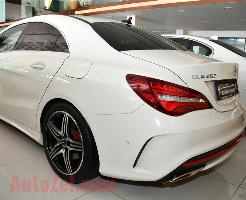 MERCEDES-BENZ CLA250- 2018- WHITE- 60 000 KM- GCC SPECS