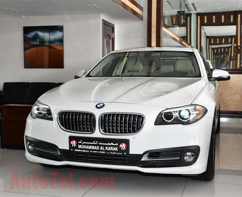 BMW 520i- 2016- WHITE- 116 000 KM- GCC SPECS