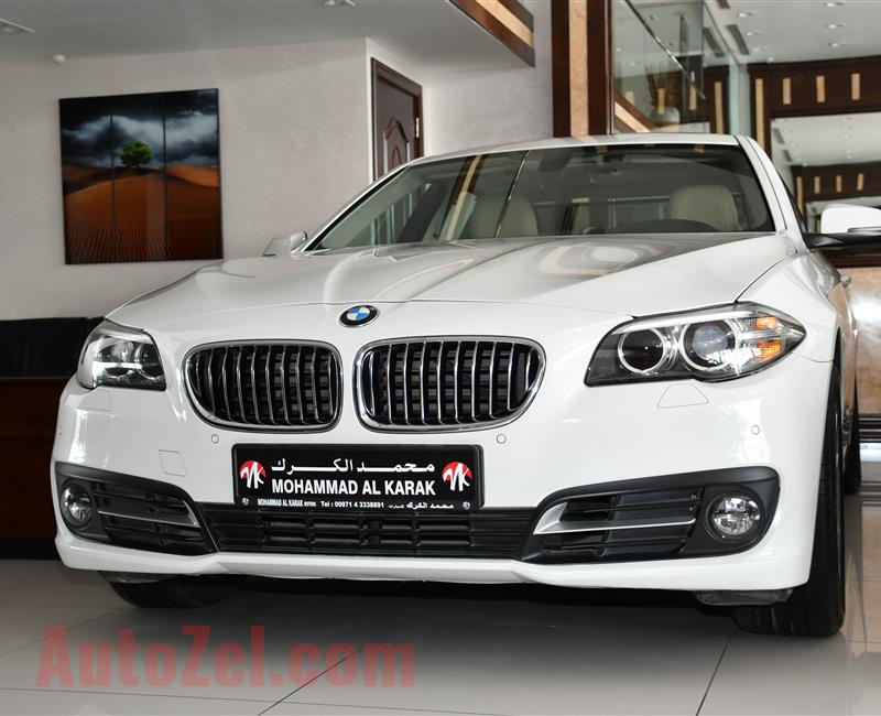 BMW 520i- 2016- WHITE- 116 000 KM- GCC SPECS