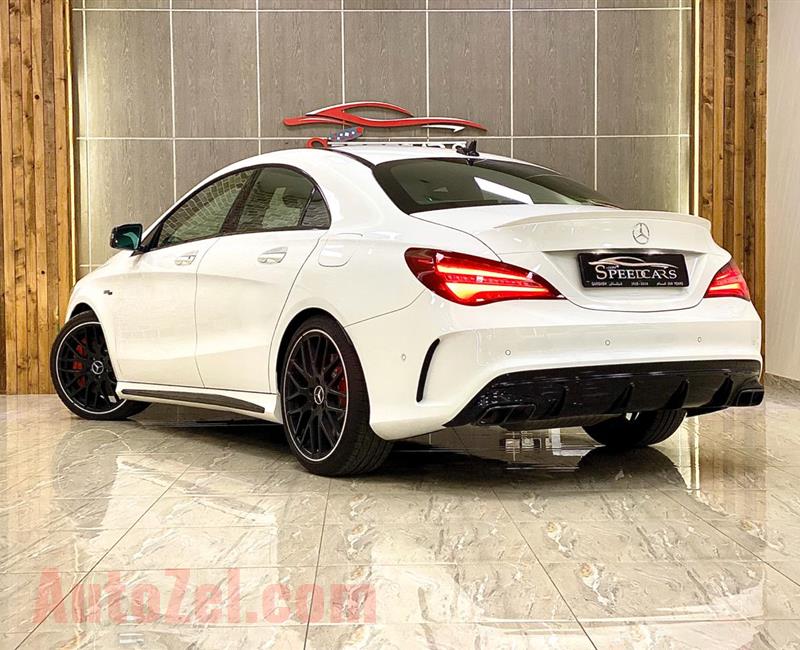 MERCEDES BENZ CLA 45 AMG / 2019 / WHITE / GCC /AED 249000/ MILEAGE 1700km ONLY/ SERVICE HISTORY/ FULL ACCESSORIES/ 