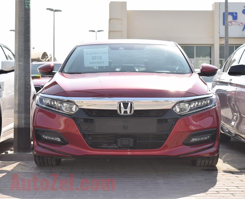 HONDA ACCORD- 2018- RED- 37 000 KM- GCC SPECS