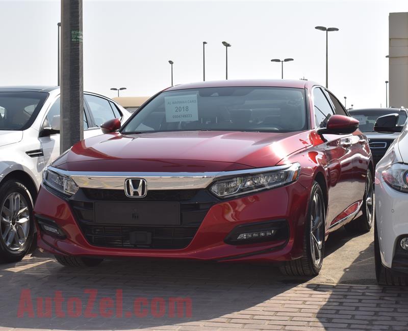 HONDA ACCORD- 2018- RED- 37 000 KM- GCC SPECS