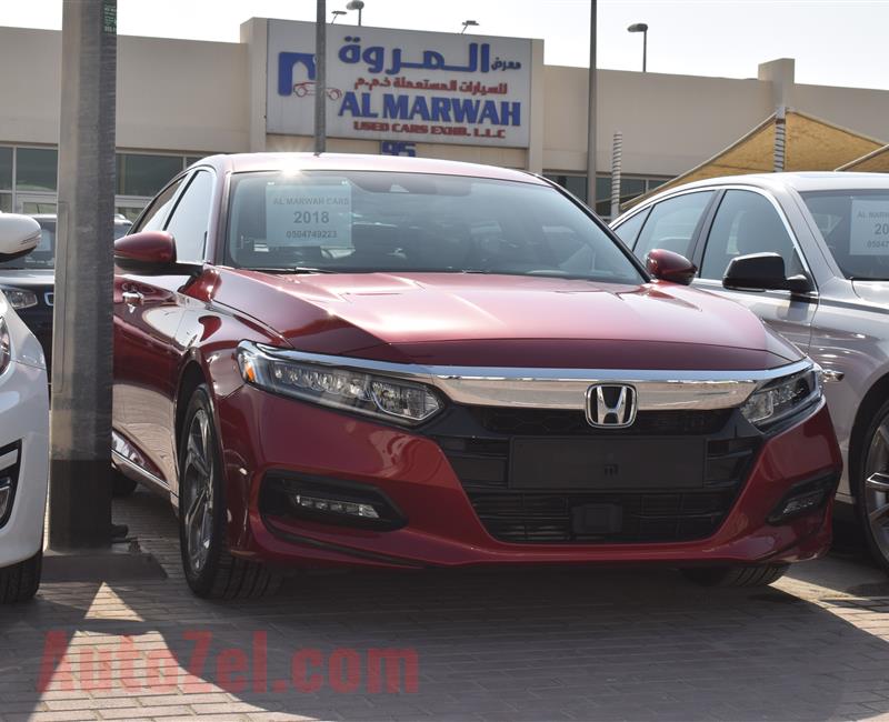 HONDA ACCORD- 2018- RED- 37 000 KM- GCC SPECS