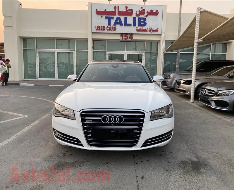 AUDI A8L- 2012- WHITE- 137 000 KM- GCC SPECS