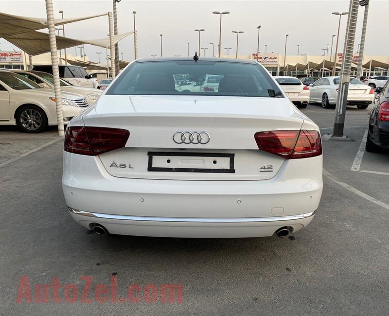 AUDI A8L- 2012- WHITE- 137 000 KM- GCC SPECS