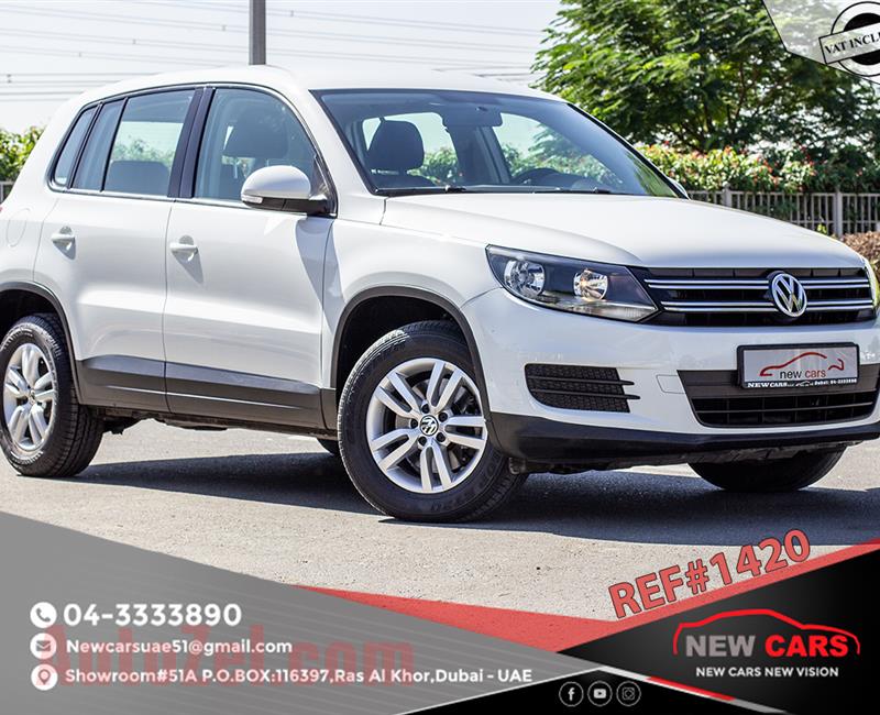 VOLKSWAGEN TIGUAN- 2014- WHITE- 71 488 KM- GCC SPECS