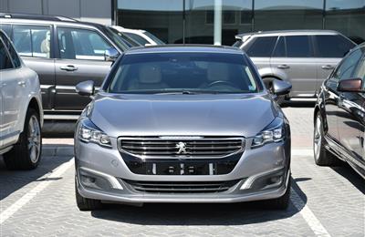 PEUGEOT 508 TURBO- 2016- GRAY- 110 000 KM- GCC SPECS