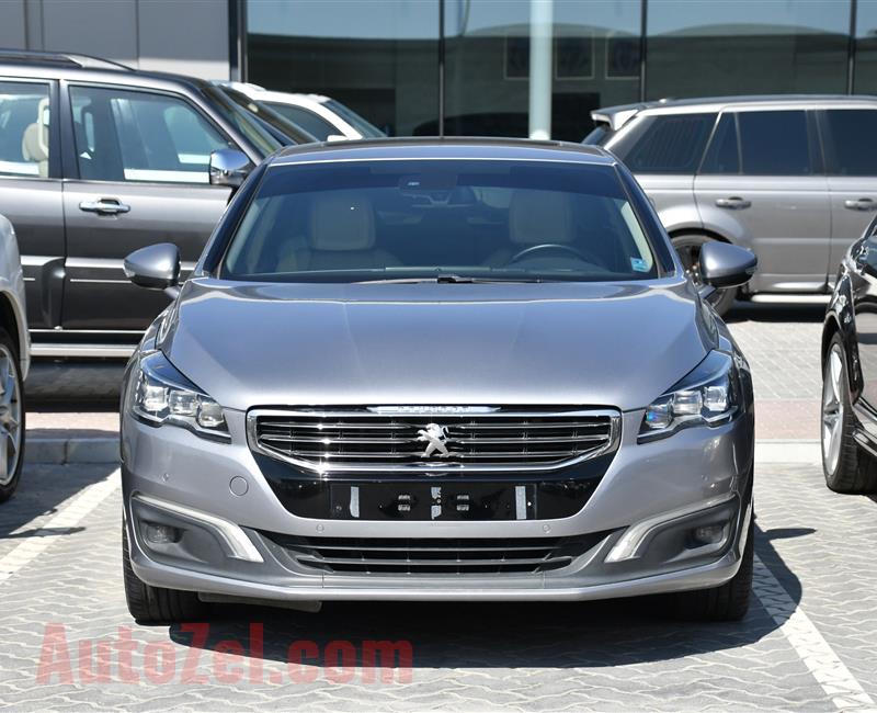 PEUGEOT 508 TURBO- 2016- GRAY- 110 000 KM- GCC SPECS