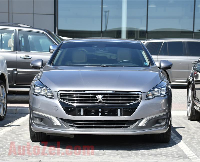 PEUGEOT 508 TURBO- 2016- GRAY- 110 000 KM- GCC SPECS