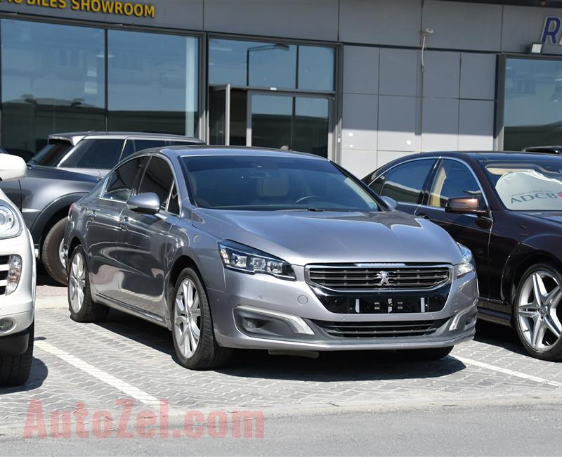 PEUGEOT 508 TURBO- 2016- GRAY- 110 000 KM- GCC SPECS