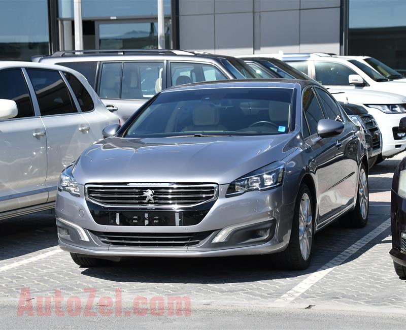 PEUGEOT 508 TURBO- 2016- GRAY- 110 000 KM- GCC SPECS