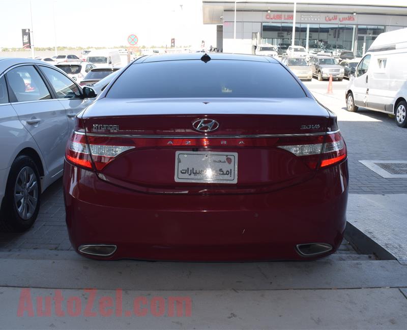 HYUNDAI AZERA- 2013- RED- 75 000 KM- GCC