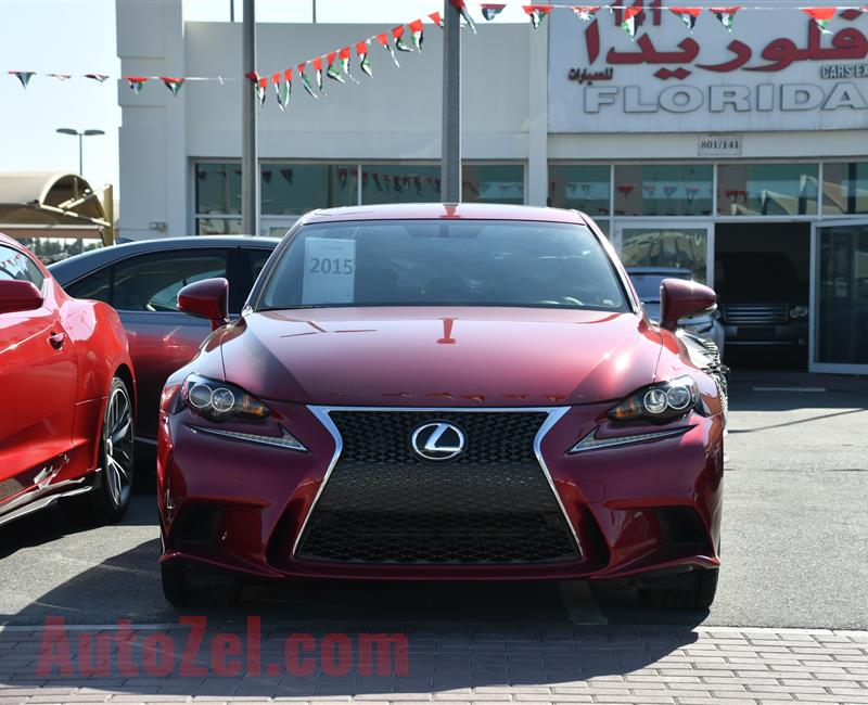 LEXUS IS250 F-SPORT- 2015- RED- 45 000 MILES- AMERICAN SPECS