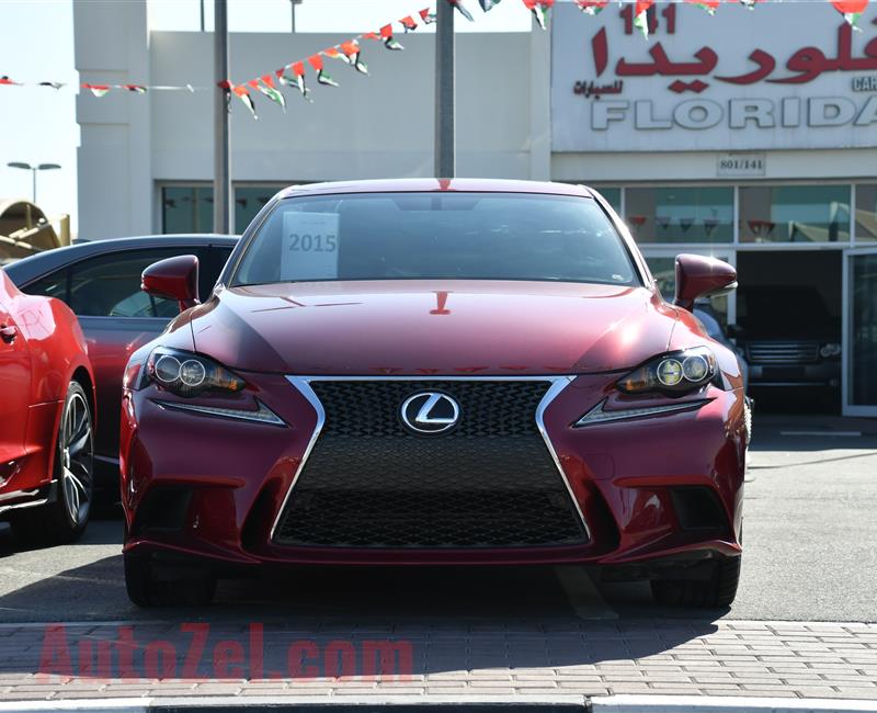 LEXUS IS250 F-SPORT- 2015- RED- 45 000 MILES- AMERICAN SPECS