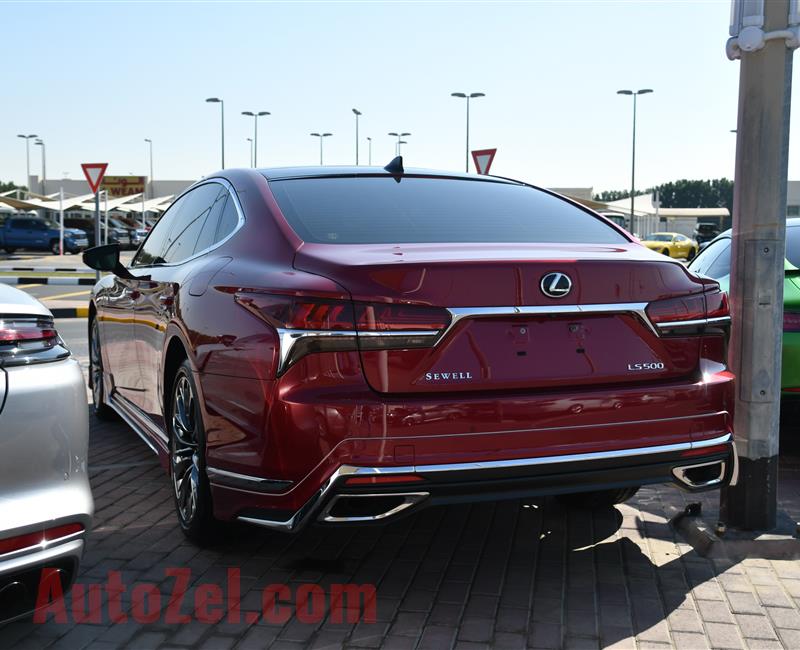 LEXUS LS500- 2019- RED- 1 400 KM- GCC SPECS