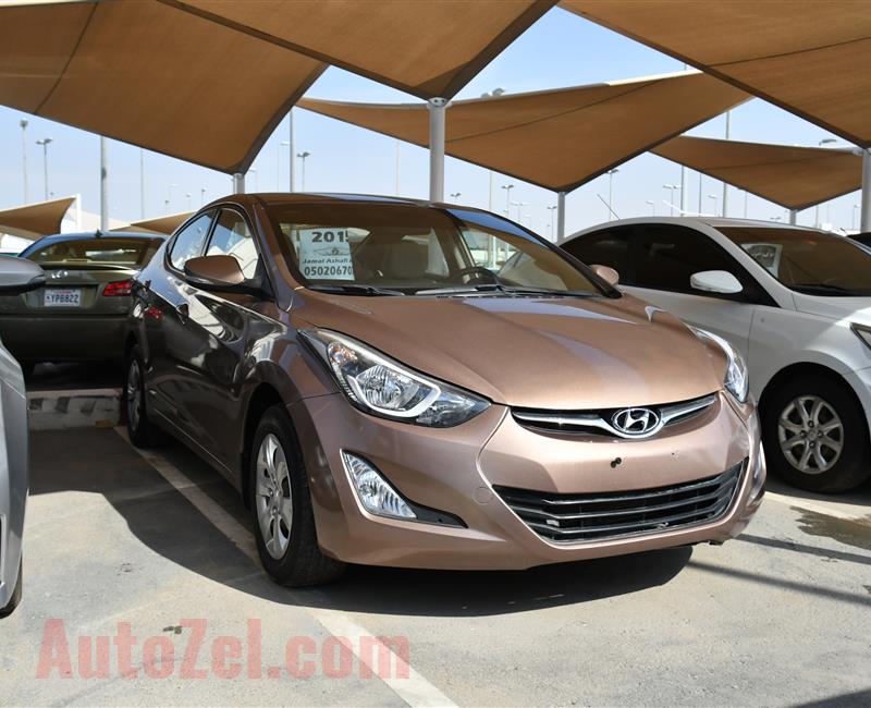 HYUNDAI ELANTRA- 2015- BROWN- 1 100 KM- GCC SPECS