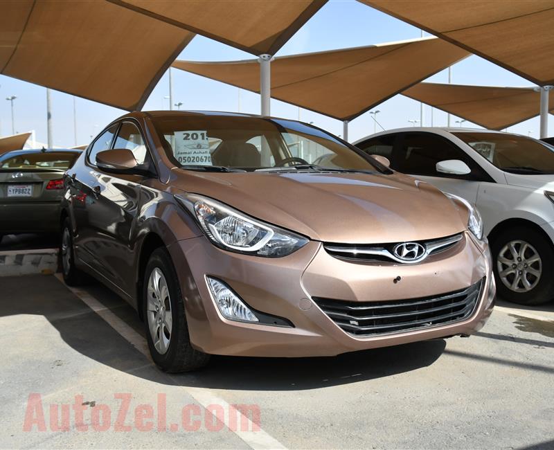 HYUNDAI ELANTRA- 2015- BROWN- 1 100 KM- GCC SPECS