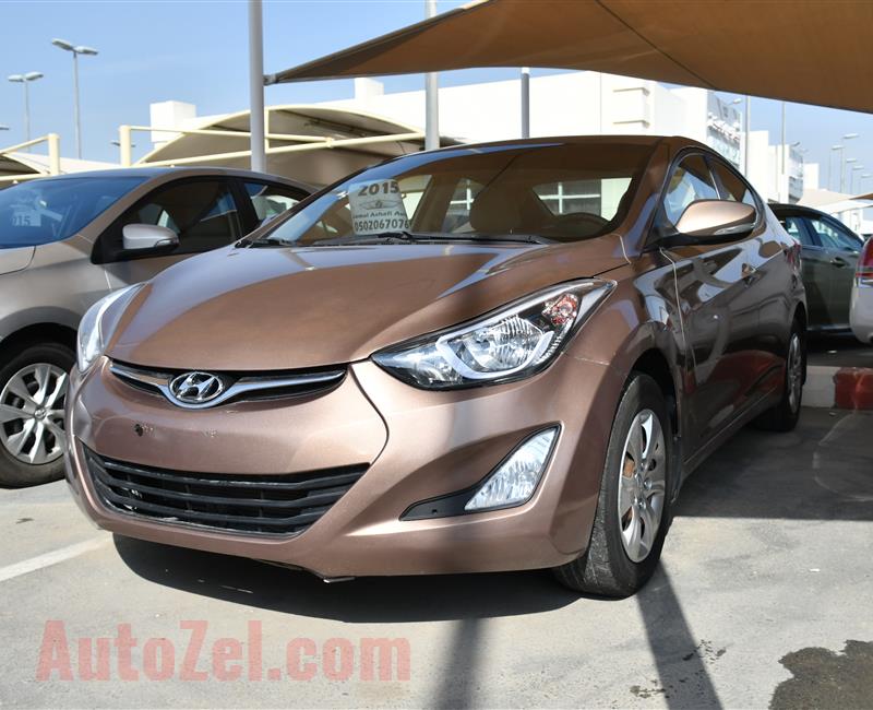 HYUNDAI ELANTRA- 2015- BROWN- 1 100 KM- GCC SPECS