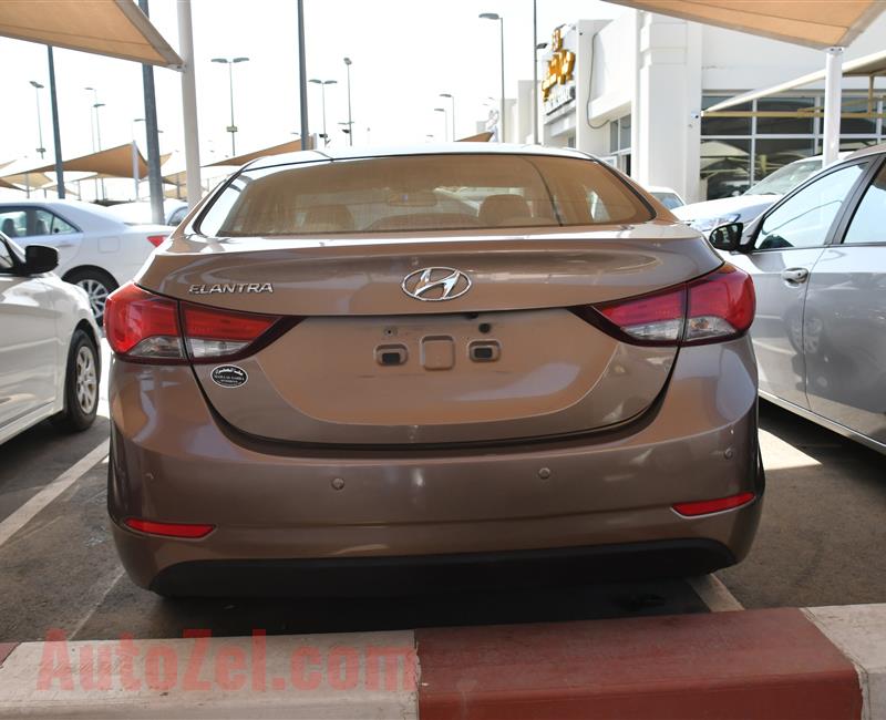 HYUNDAI ELANTRA- 2015- BROWN- 1 100 KM- GCC SPECS