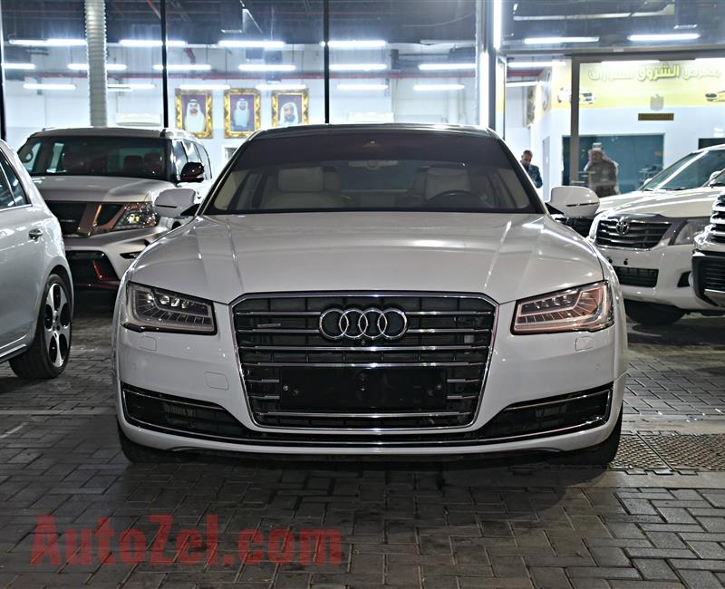 AUDI A8 L MODEL 2015 - WHITE - 89,000 KM - V8 - GCC 