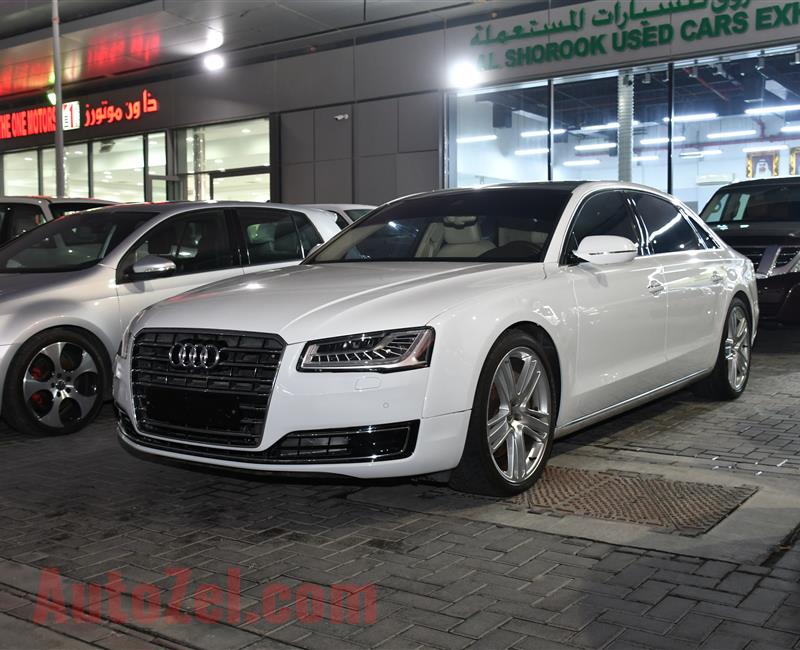 AUDI A8 L MODEL 2015 - WHITE - 89,000 KM - V8 - GCC 