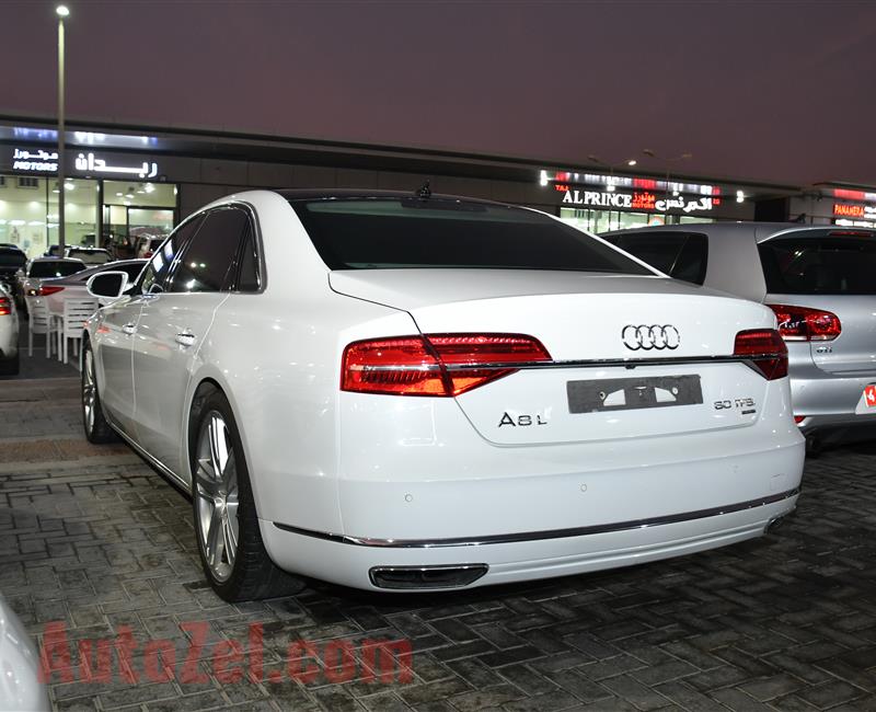 AUDI A8 L MODEL 2015 - WHITE - 89,000 KM - V8 - GCC 