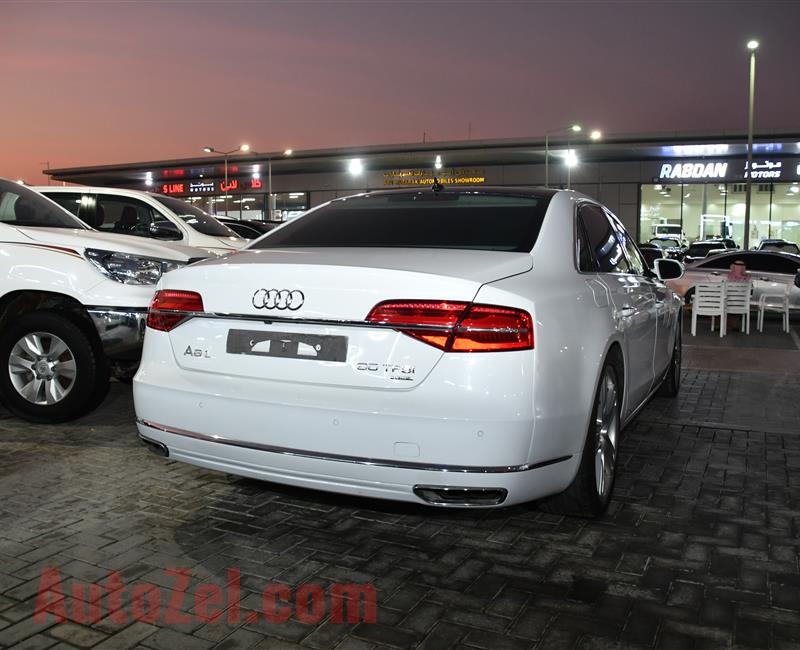 AUDI A8 L MODEL 2015 - WHITE - 89,000 KM - V8 - GCC 