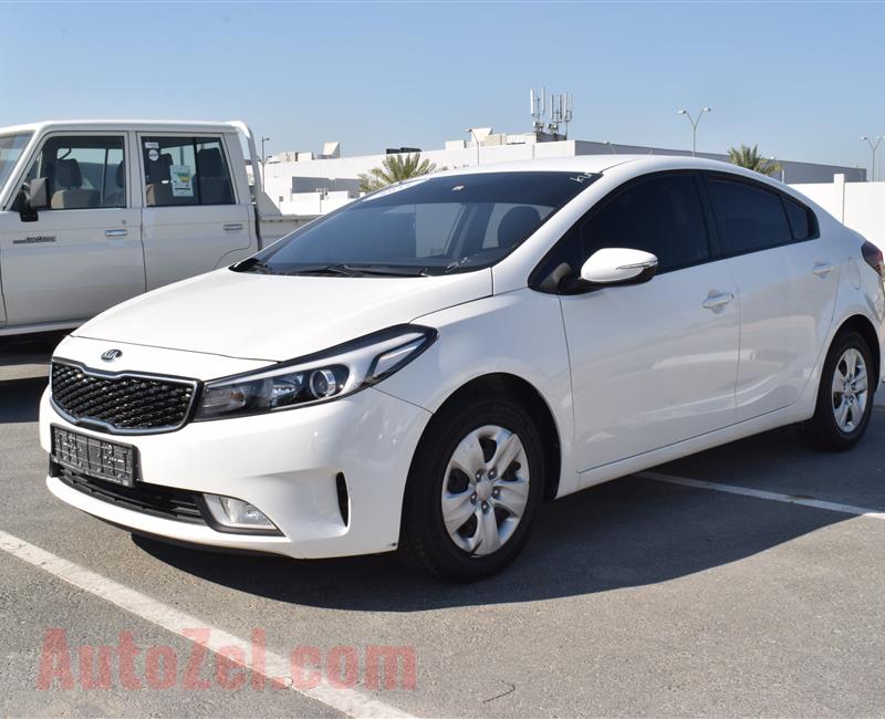 KIA CERATO- 2017- WHITE- 55 000 KM- GCC