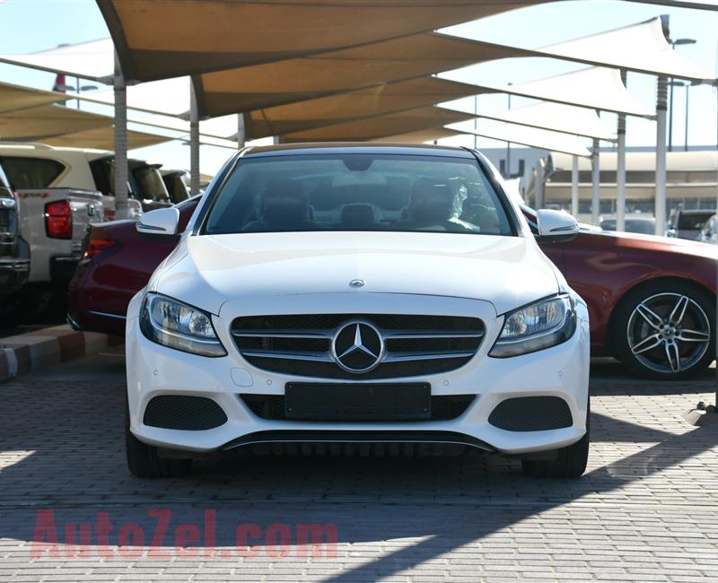 MERCEDES-BENZ C200- 2017- WHITE- 54 000 KM- GCC