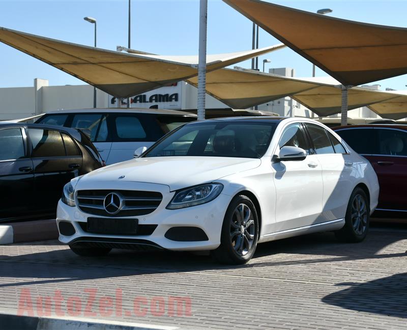 MERCEDES-BENZ C200- 2017- WHITE- 54 000 KM- GCC