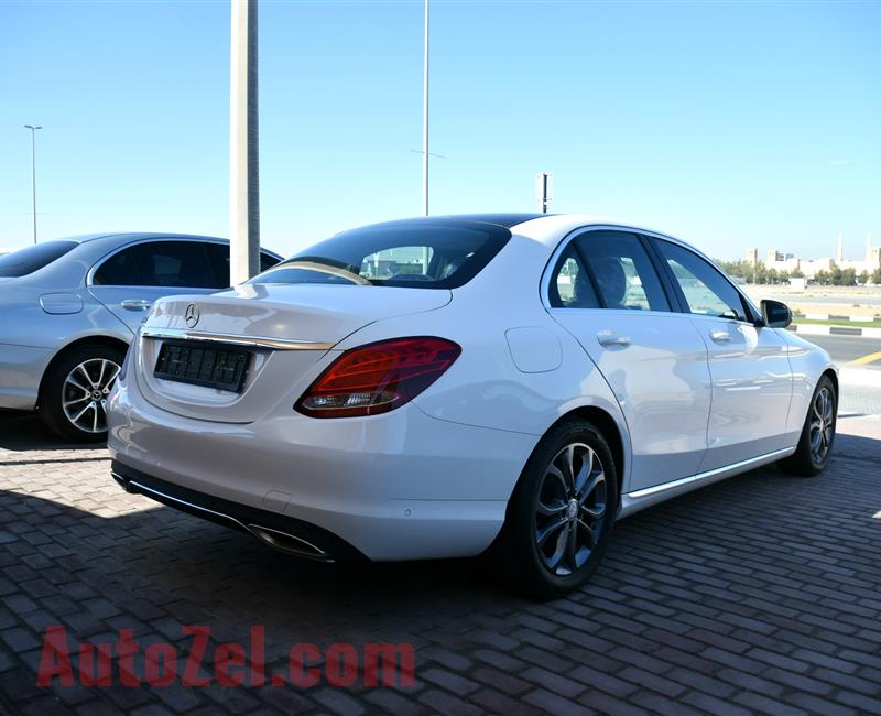 MERCEDES-BENZ C200- 2017- WHITE- 54 000 KM- GCC