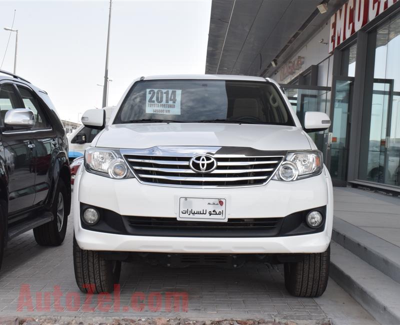 TOYOTA FORTUNER- 2014- WHITE- 145 000 KM- GCC SPECS