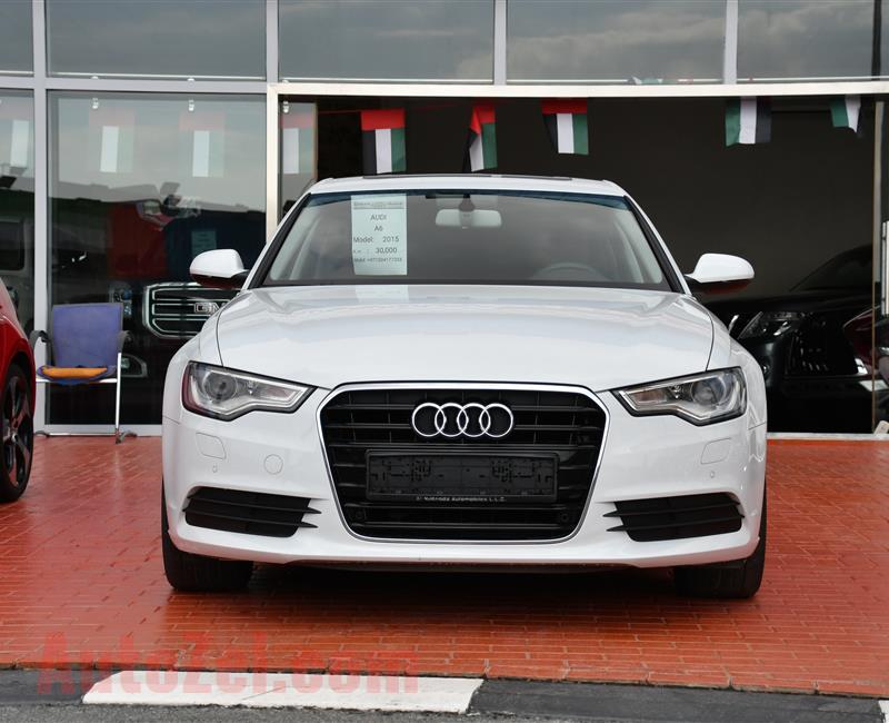 AUDI A6 MODEL 2015 - WHITE - 30,000 KM - V6 - GCC 