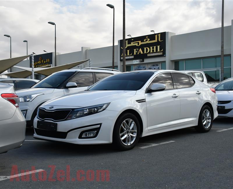 KIA OPTIMA- 2015- WHITE- 210 000 KM- GCC