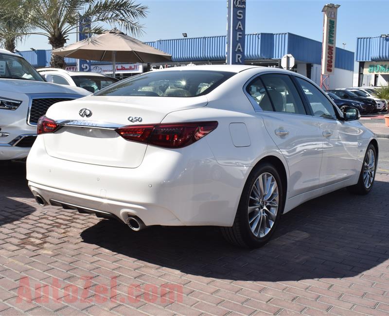 BRAND NEW INFINITI Q50- 2020- WHITE- GCC SPECS