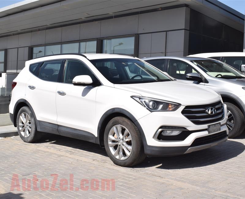 HYUNDAI SANTA FE- 2017- WHITE- 55 000 KM- GCC SPECS