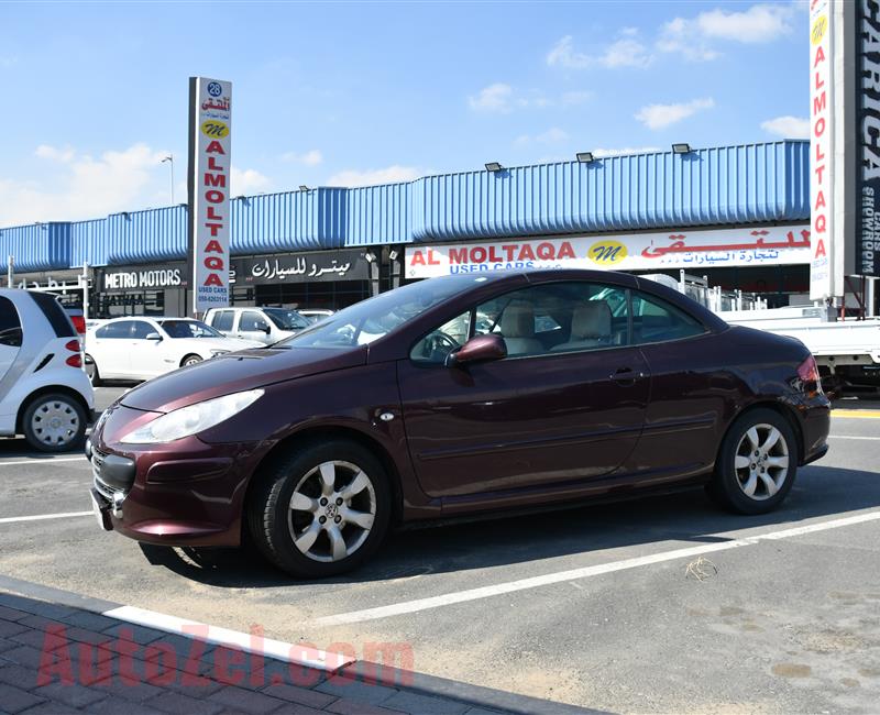 PEUGEOT 307 CC- 2007- MAROON- 150 000 KM- GCC SPECS