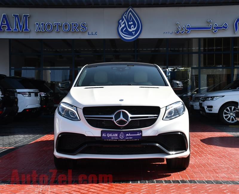 MERCEDES-BENZ GLE63- 2016- WHITE- 93 000 KM- GCC SPECS