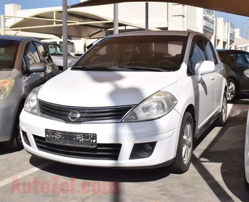 NISSAN TIIDA- 2013- WHITE- 100 000 KM- GCC SPECS