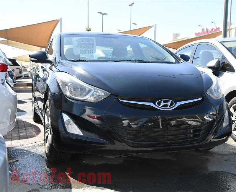 HYUNDAI ELANTRA- 2016- BLACK- 100 000 KM- GCC SPECS