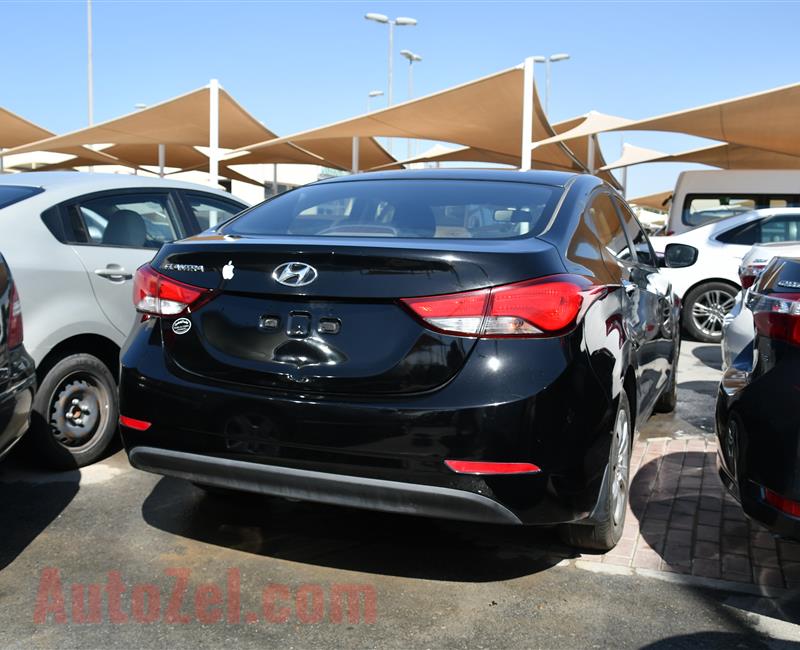 HYUNDAI ELANTRA- 2016- BLACK- 100 000 KM- GCC SPECS