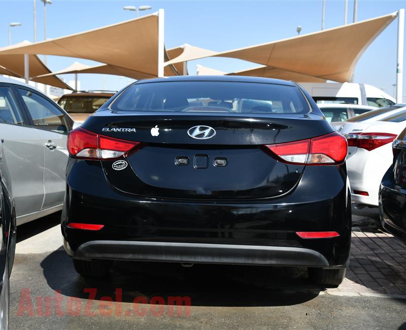 HYUNDAI ELANTRA- 2016- BLACK- 100 000 KM- GCC SPECS