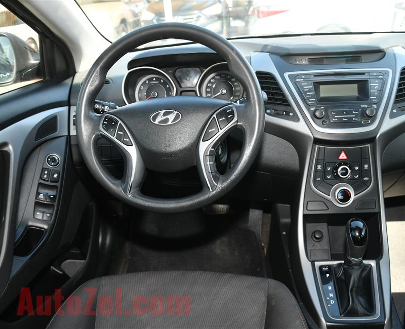 HYUNDAI ELANTRA- 2016- BLACK- 100 000 KM- GCC SPECS