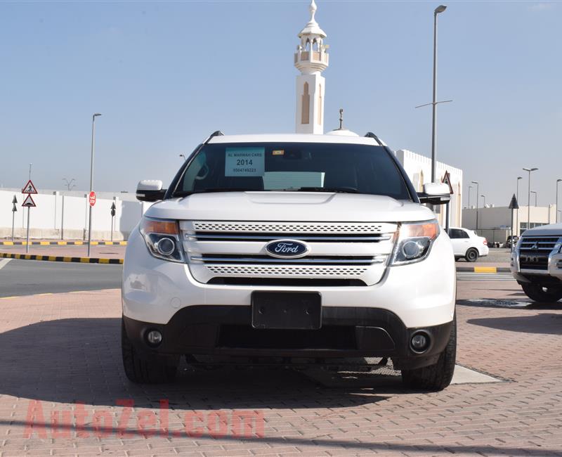 ford explorer model 2014 - white - 75,000 km - v6 - gcc 