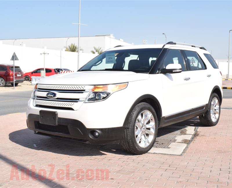 ford explorer model 2014 - white - 75,000 km - v6 - gcc 